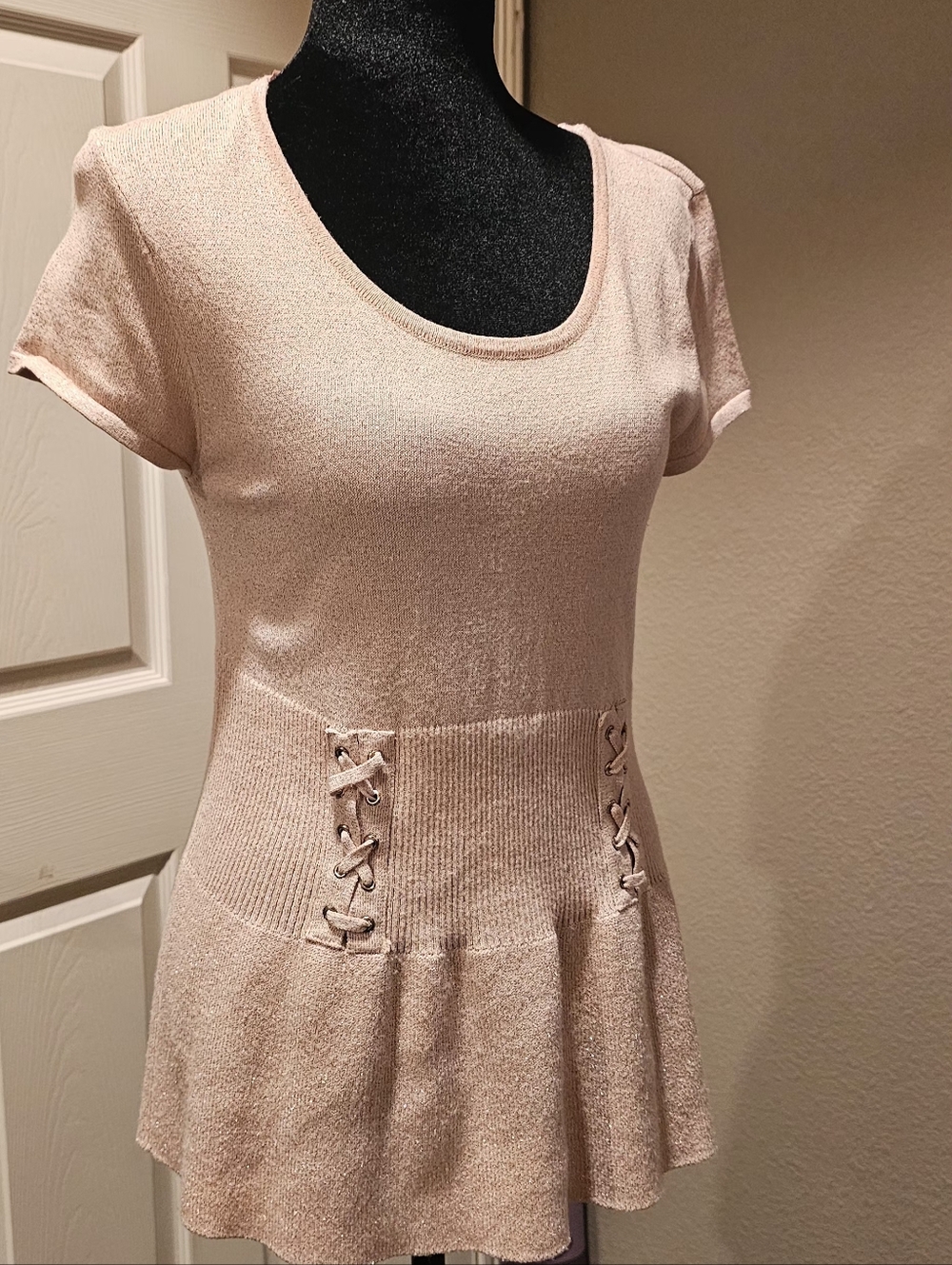 Candie's Shimmery Blush Knit Top